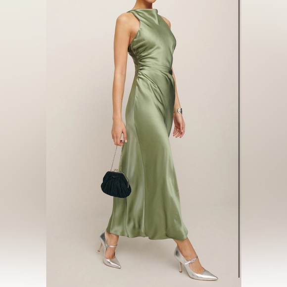 Reformation Dresses & Skirts - Reformation Cassette Silk Dress in Artichoke